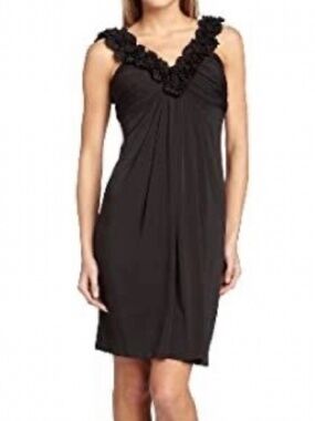 Maggy London Elegant Black Cocktail Dress, Size 8